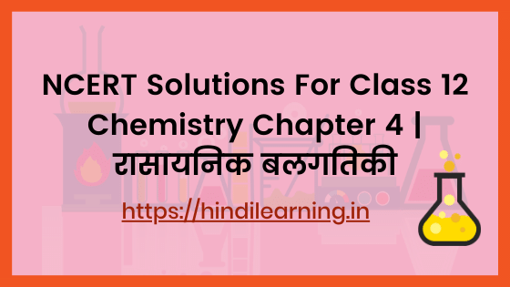 NCERT Solutions For Class 12 Chemistry Chapter 4 | रासायनिक बलगतिकी