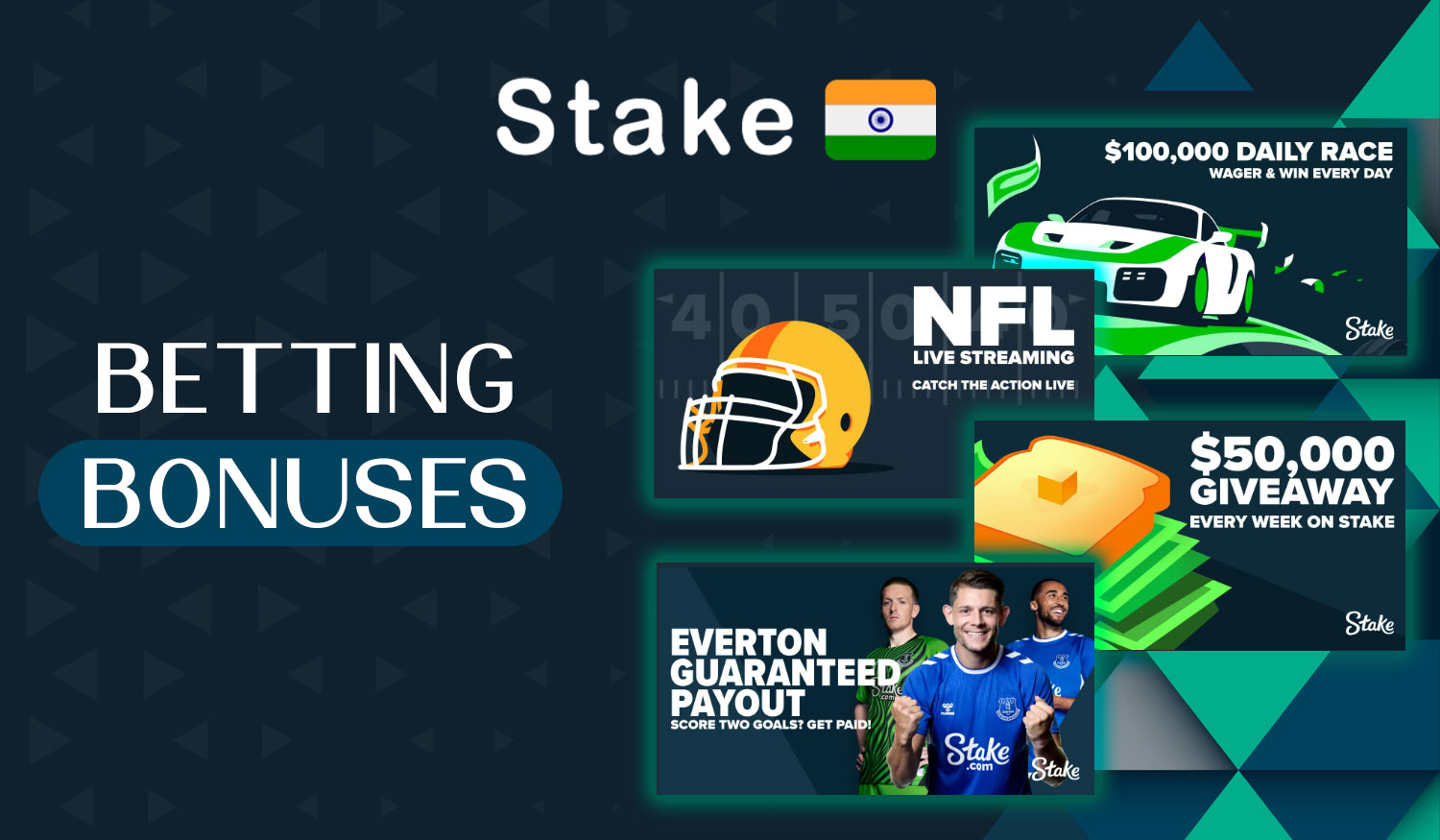 What bonuses are available on Stake's bookmaker website after making a deposit