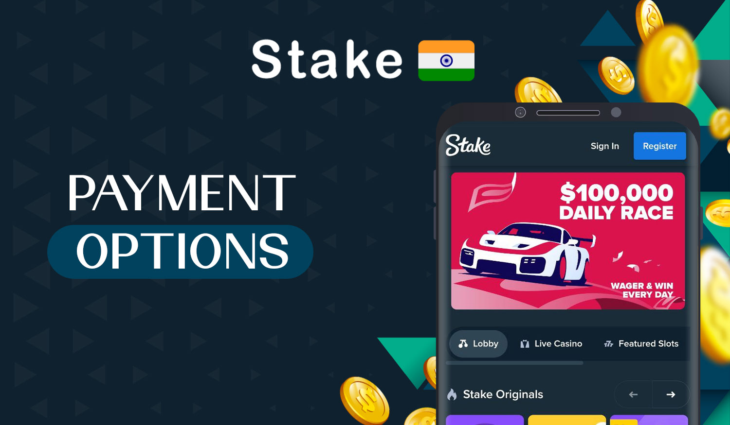 What Payment Options are available to Indian users on the bookmaker Stake's website