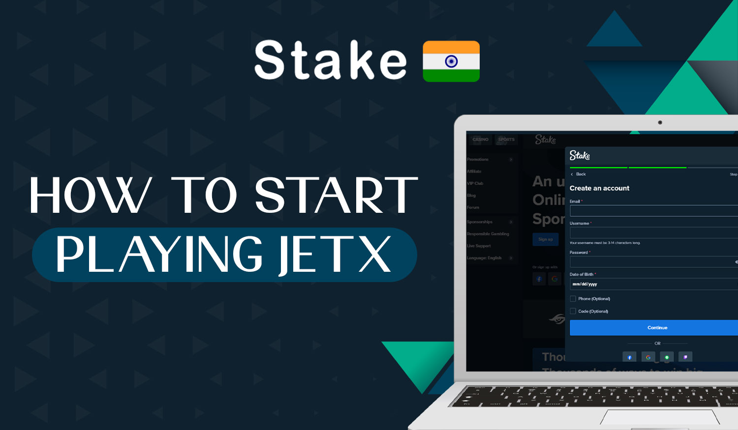 Step-by-step instructions for starting a JetX Stake game