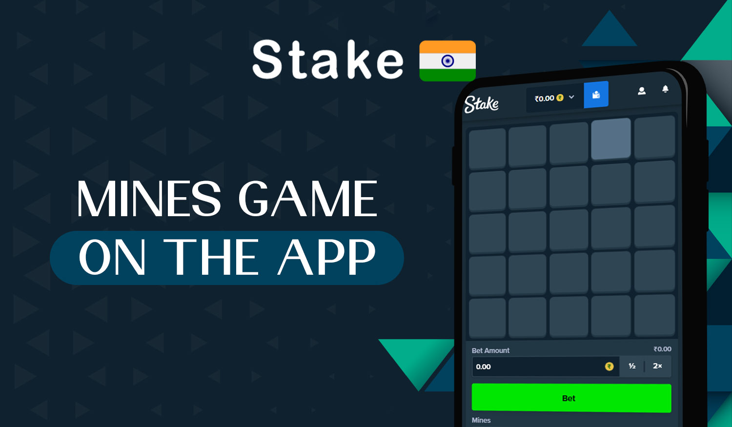 Stake casino mobile app for Mines game