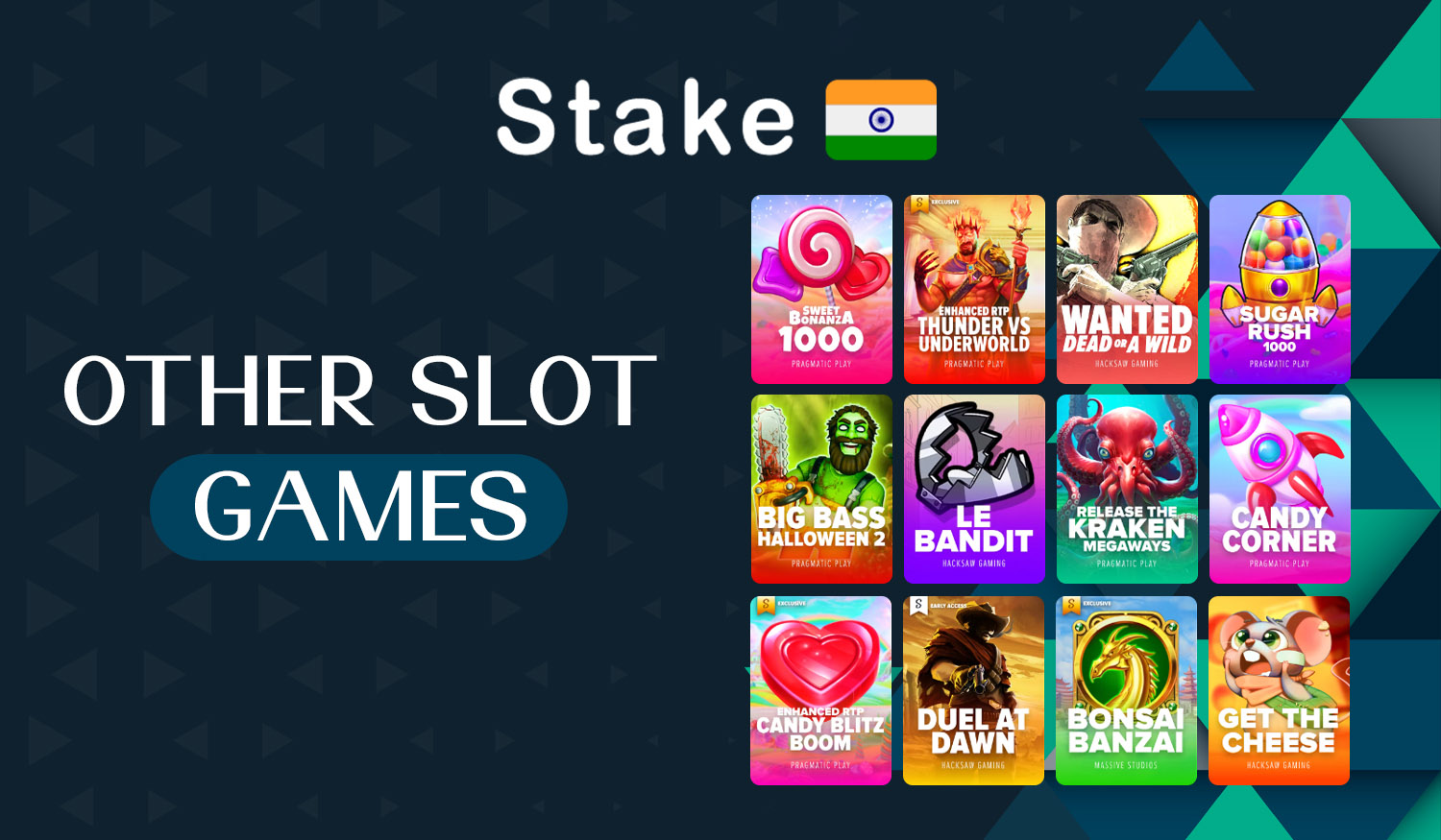 Slot games in the online casino section at Stake