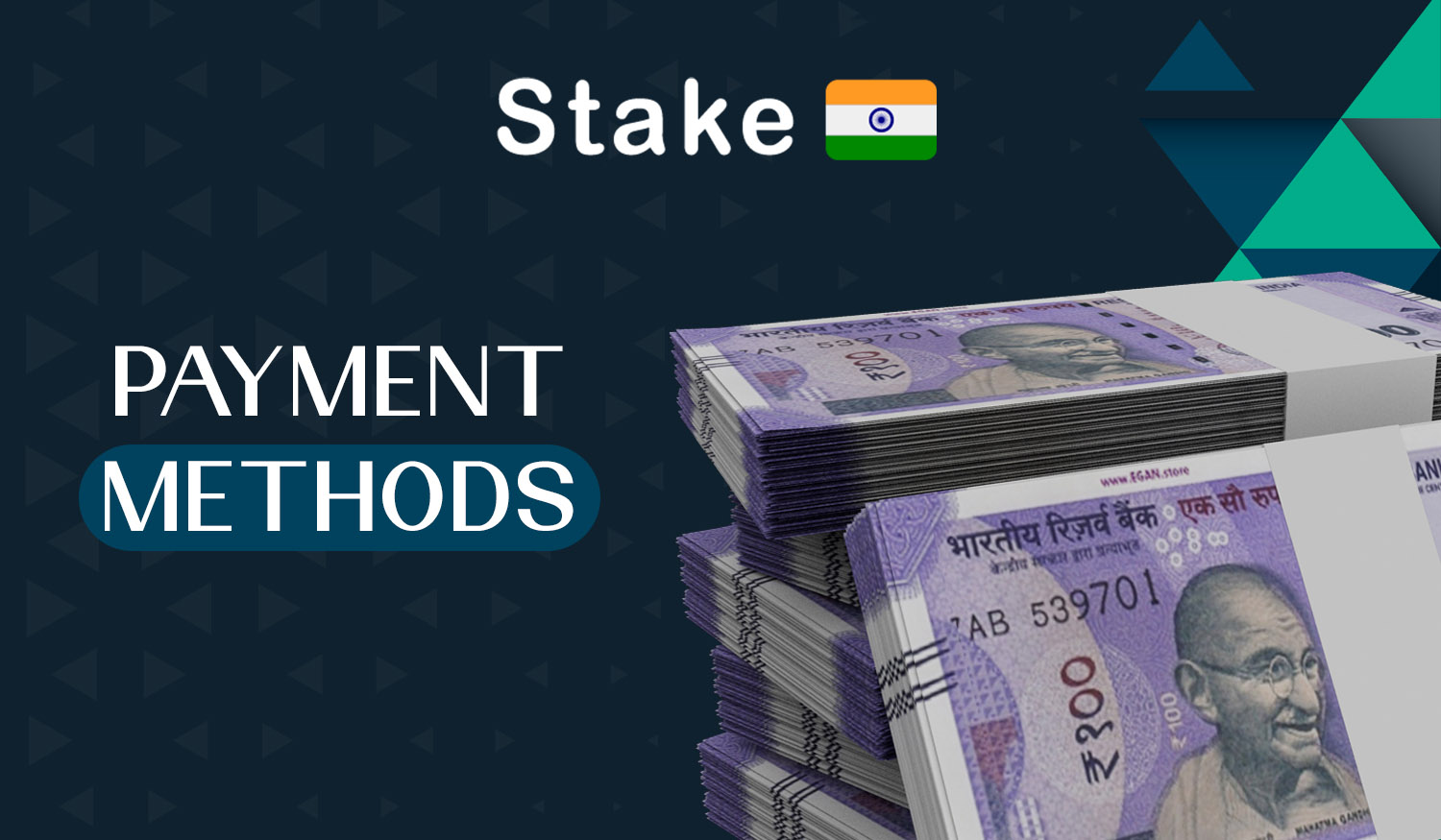 Payment methods for deposit and withdrawal at Stake 2024