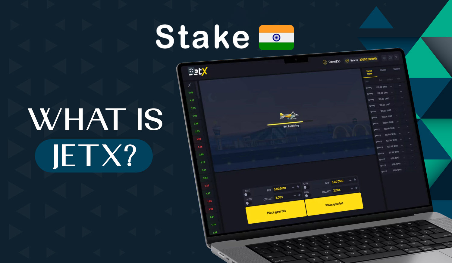 Features of the JetX game available on Stake
